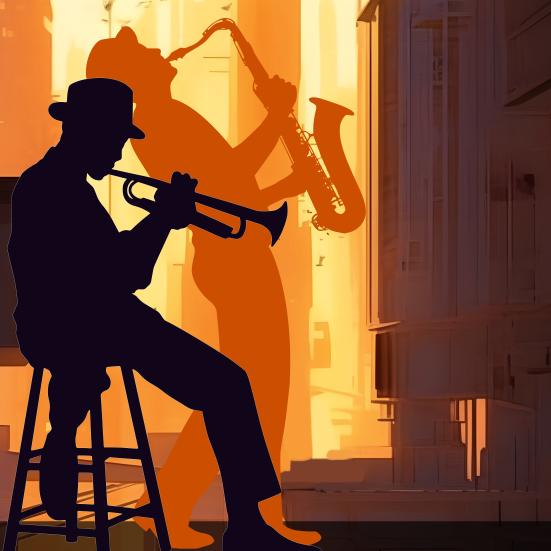 Jazzmusikere spiller i byen