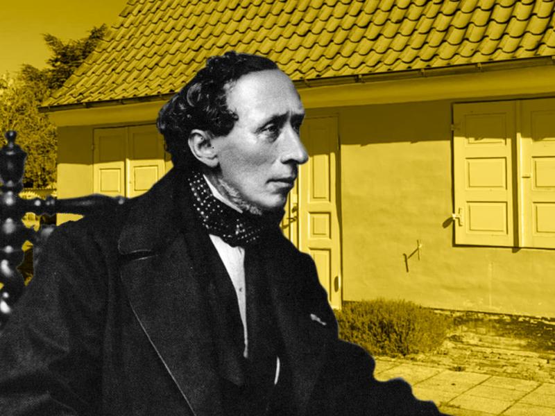H.C. Andersen foran Rytterskolen i Hvidovre