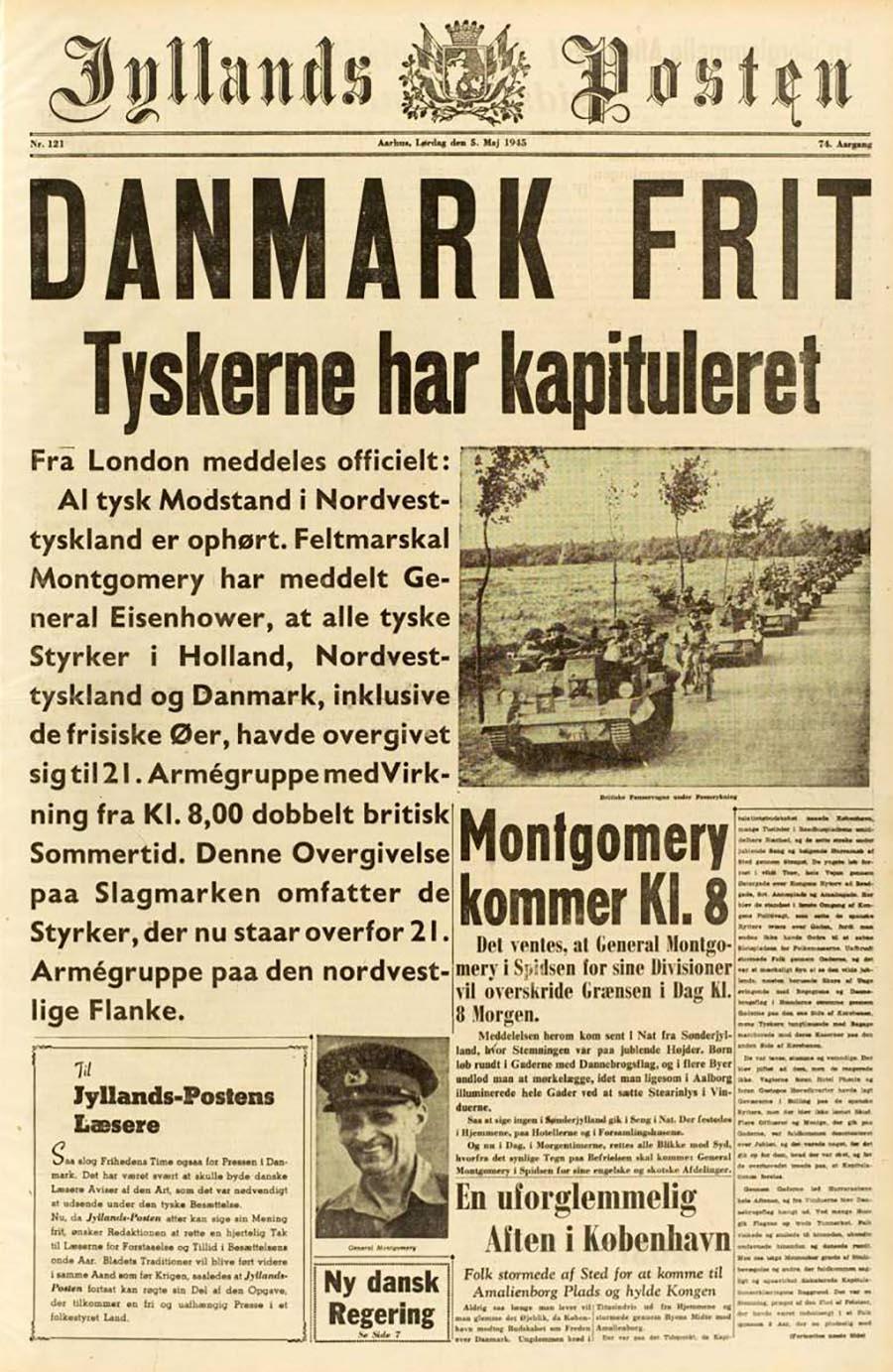 Avisforside 5. maj 1945, Jyllandsposten